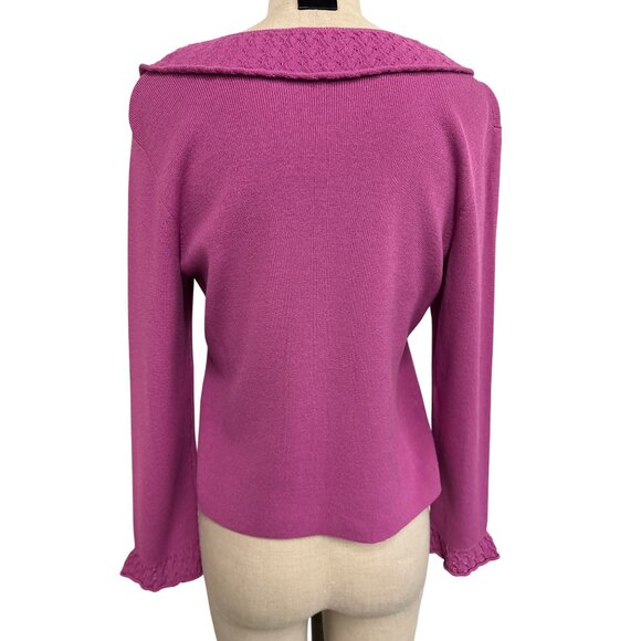 Vintage Sigrid Olsen Sport Petite M Knit Sweater Pink Rayon/Nylon Long Sleeve - Picture 7 of 13